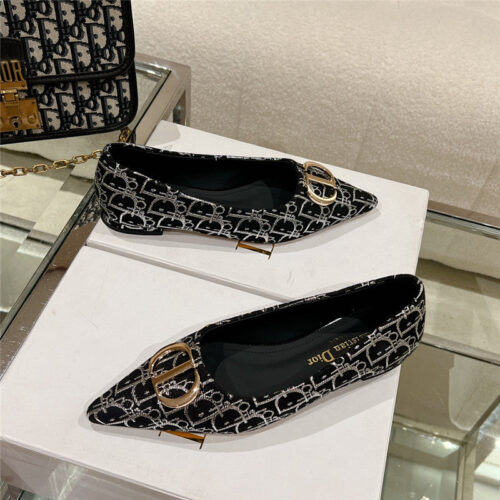 High Quality Luxury Dior Early Spring New Pointed Flat Shoes – Style 64582 product detail