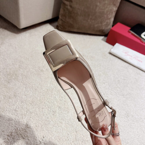 High Quality Luxury Roger Vivier Square Buckle Chunky Heel Back Sandals product detail