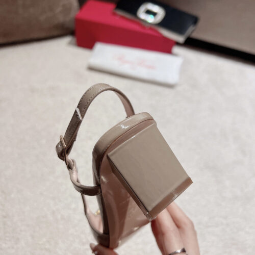 High Quality Luxury Roger Vivier Square Buckle Chunky Heel Back Sandals product detail