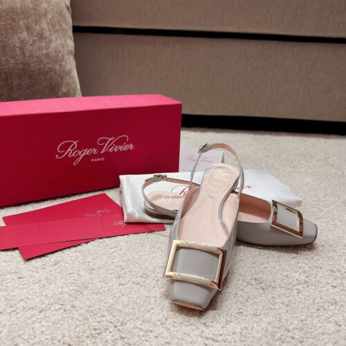 High Quality Luxury Roger Vivier Square Buckle Chunky Heel Back Sandals – Style 07572 product detail