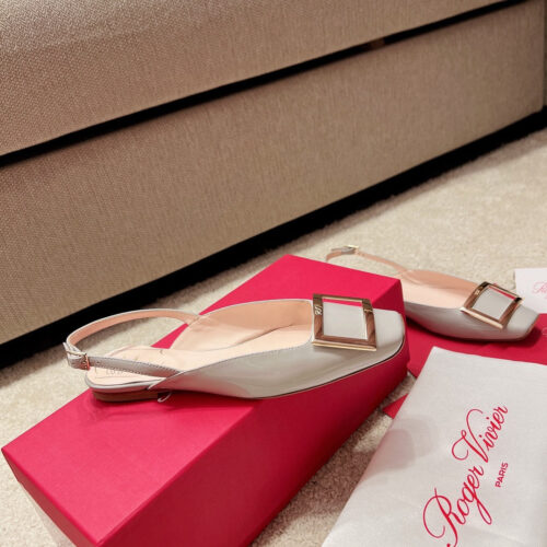 High Quality Luxury Roger Vivier Square Buckle Chunky Heel Back Sandals – Style 07572 product detail