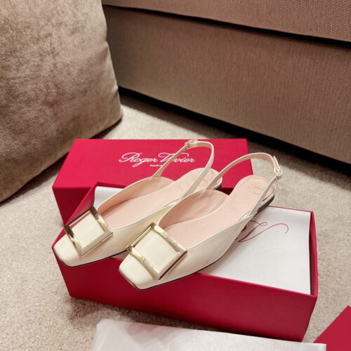 High Quality Luxury Roger Vivier Square Buckle Chunky Heel Back Sandals – Style 05876 product detail