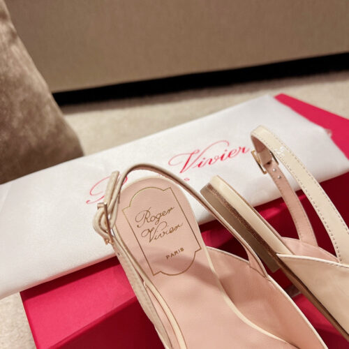 High Quality Luxury Roger Vivier Square Buckle Chunky Heel Back Sandals – Style 05876 product detail