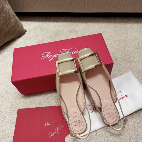 High Quality Luxury Roger Vivier Square Buckle Chunky Heel Back Sandals – Style 68020 product detail