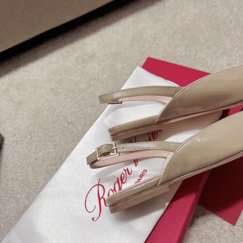 High Quality Luxury Roger Vivier Square Buckle Chunky Heel Back Sandals – Style 68020 product detail