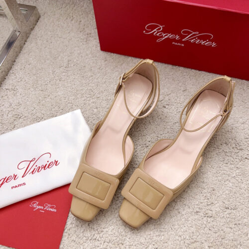 High Quality Luxury Roger Vivier Square Buckle Block Heel Strappy Sandals product detail