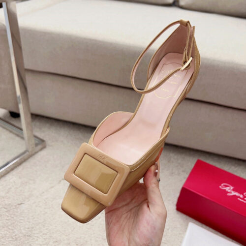 High Quality Luxury Roger Vivier Square Buckle Block Heel Strappy Sandals product detail