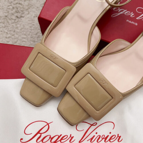 High Quality Luxury Roger Vivier Square Buckle Block Heel Strappy Sandals product detail