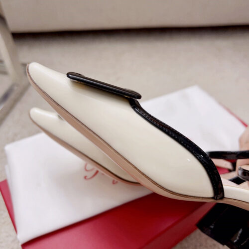 High Quality Luxury Roger Vivier Square Buckle Block Heel Strappy Sandals – Style 57300 product detail