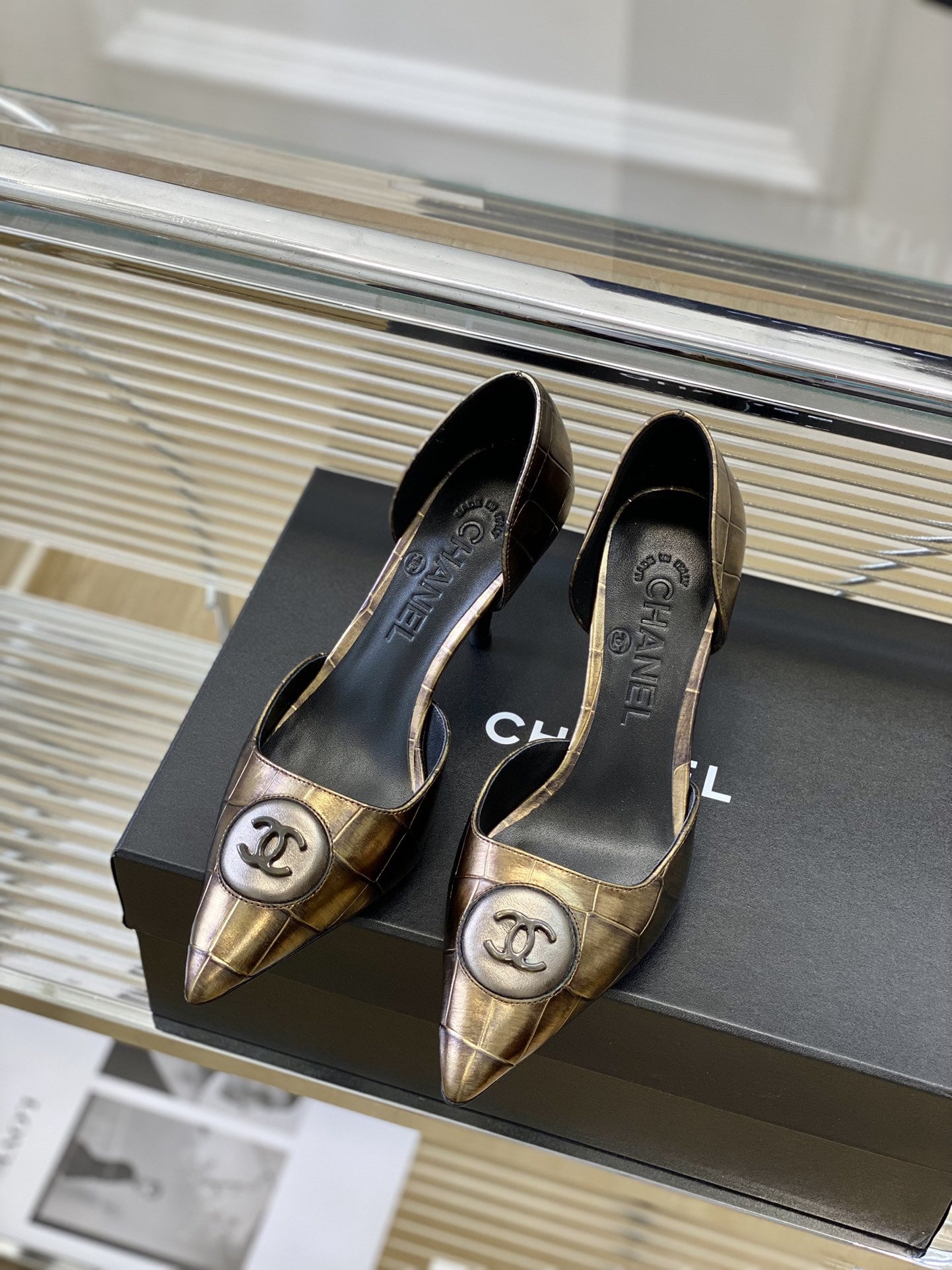 High Quality Luxury Chanel Side Empty High Heels – Style 12486 product detail