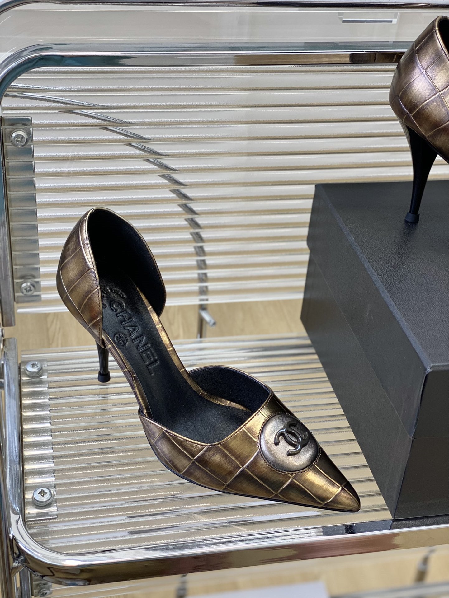 High Quality Luxury Chanel Side Empty High Heels – Style 12486 product detail