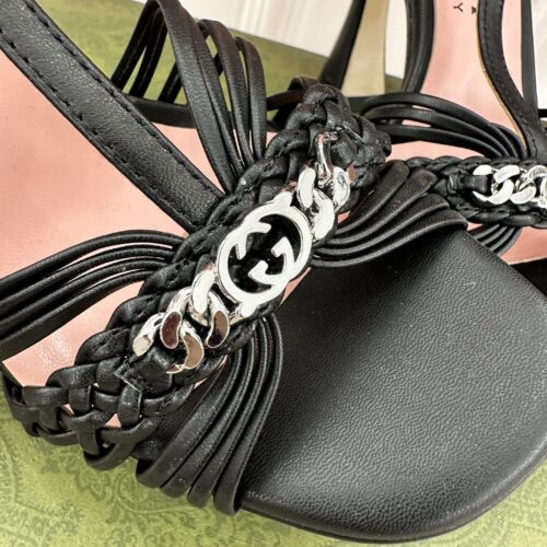 High Quality Luxury Gucci Platform Woven Strap High Heels product detail