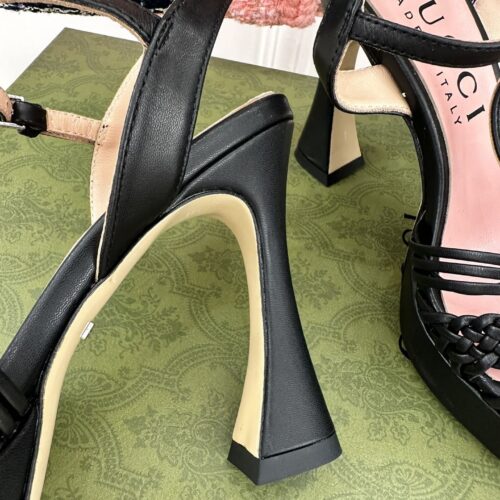 High Quality Luxury Gucci Platform Woven Strap High Heels product detail
