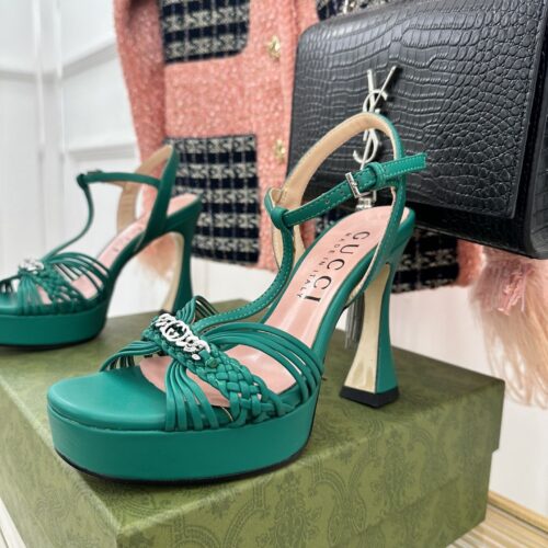 High Quality Luxury Gucci Platform Woven Strap High Heels – Style 03987 alternate view