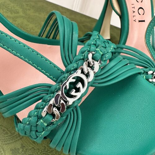 High Quality Luxury Gucci Platform Woven Strap High Heels – Style 03987 product detail