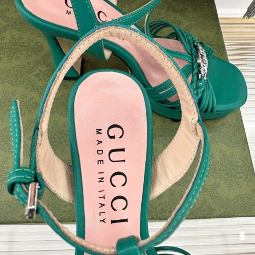 High Quality Luxury Gucci Platform Woven Strap High Heels – Style 03987 product detail