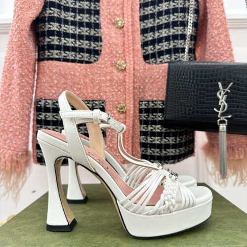 High Quality Luxury Gucci Platform Woven Strap High Heels – Style 69523 alternate view