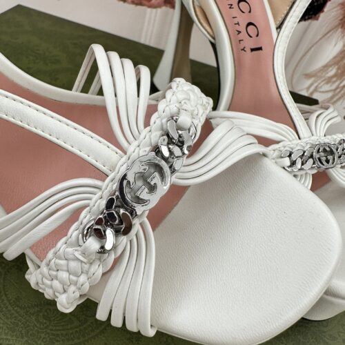 High Quality Luxury Gucci Platform Woven Strap High Heels – Style 69523 product detail