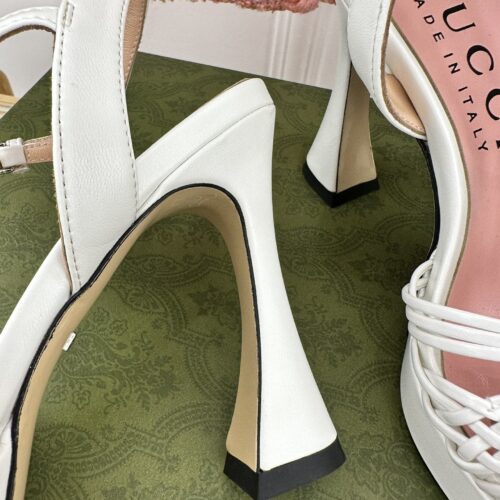 High Quality Luxury Gucci Platform Woven Strap High Heels – Style 69523 product detail