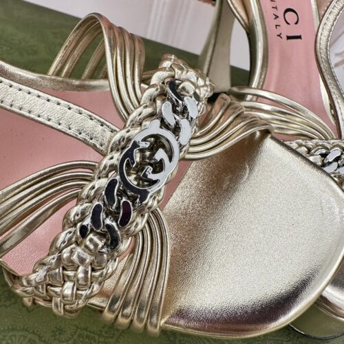 High Quality Luxury Gucci Platform Woven Strap High Heels – Style 02291 product detail