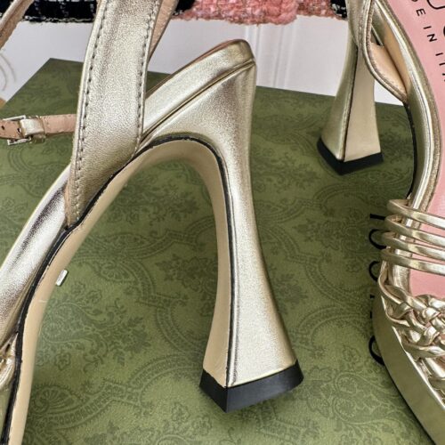High Quality Luxury Gucci Platform Woven Strap High Heels – Style 02291 product detail