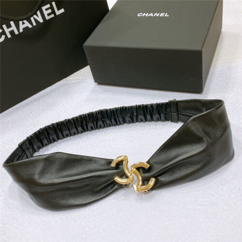 High Quality Luxury Chanel Smooth Cc Brass Buckle Sheepskin Elastic Belt – Style 68262 product detail