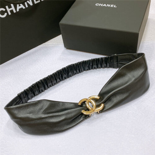 High Quality Luxury Chanel Smooth Cc Brass Buckle Sheepskin Elastic Belt – Style 68262