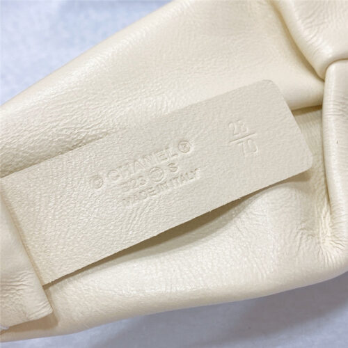 High Quality Luxury Chanel Smooth Cc Brass Buckle Sheepskin Elastic Belt – Style 92550 product detail