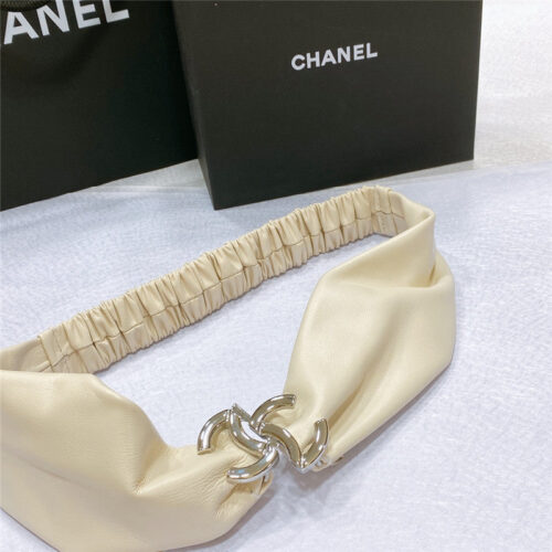 High Quality Luxury Chanel Smooth Cc Brass Buckle Sheepskin Elastic Belt – Style 87462 product detail