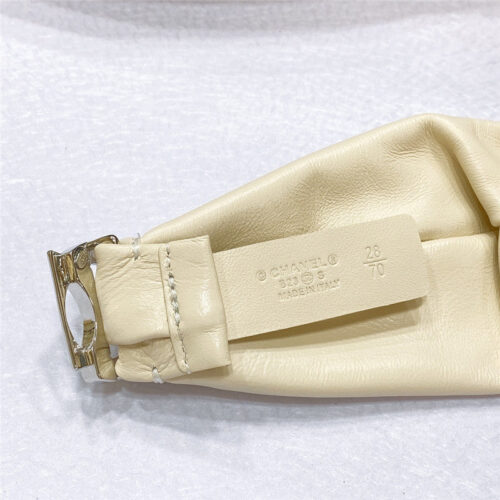 High Quality Luxury Chanel Smooth Cc Brass Buckle Sheepskin Elastic Belt – Style 87462 product detail