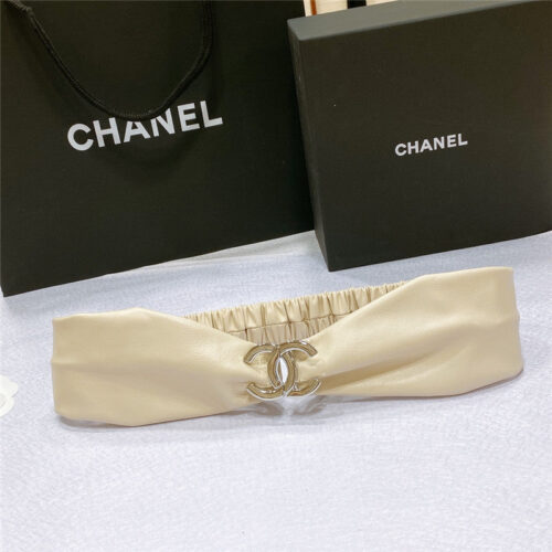 High Quality Luxury Chanel Smooth Cc Brass Buckle Sheepskin Elastic Belt – Style 87462 product detail