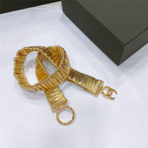 High Quality Luxury Chanel Smooth Cc Brass Buckle Sheepskin Elastic Belt – Style 98182 alternate view