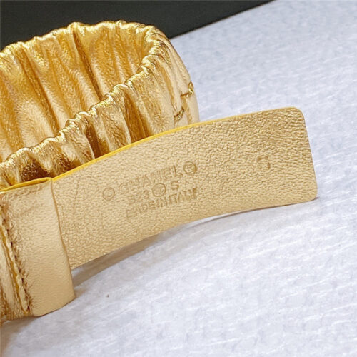 High Quality Luxury Chanel Smooth Cc Brass Buckle Sheepskin Elastic Belt – Style 62022 product detail