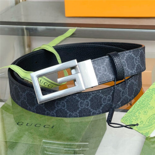 High Quality Luxury Gucci Square G Buckle Reversible Belt alternate view