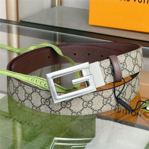 High Quality Luxury Gucci Square G Buckle Reversible Belt – Style 31846 alternate view