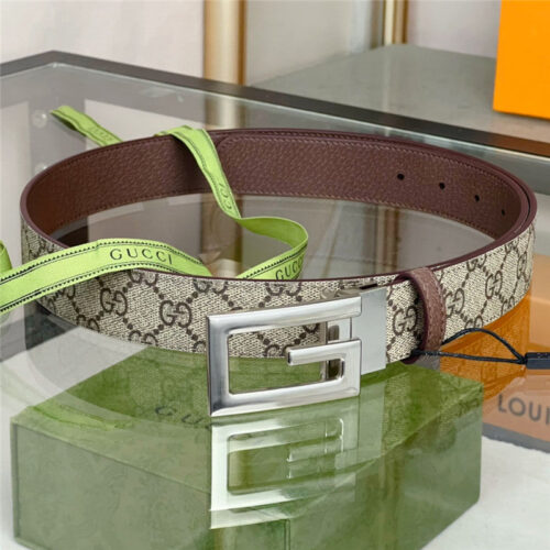 High Quality Luxury Gucci Square G Buckle Reversible Belt – Style 31846 product detail