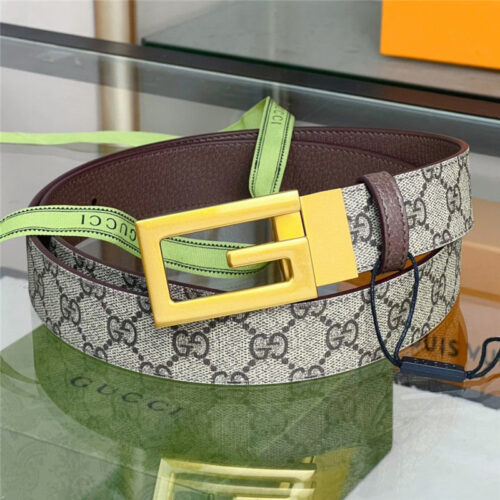 High Quality Luxury Gucci Square G Buckle Reversible Belt – Style 64614 alternate view