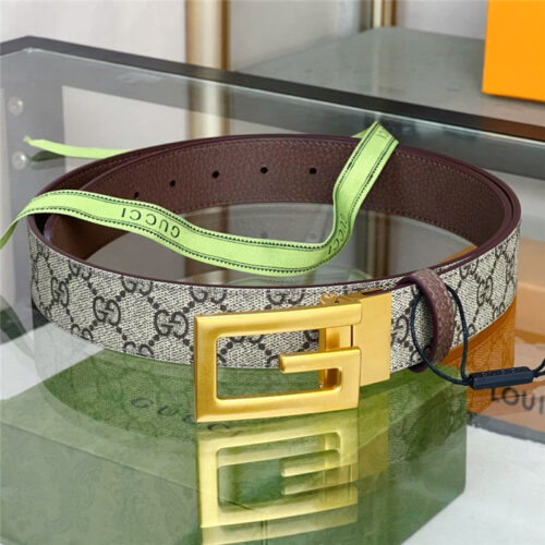 High Quality Luxury Gucci Square G Buckle Reversible Belt – Style 64614 product detail