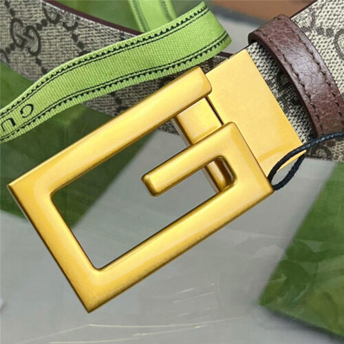 High Quality Luxury Gucci Square G Buckle Reversible Belt – Style 64614 product detail