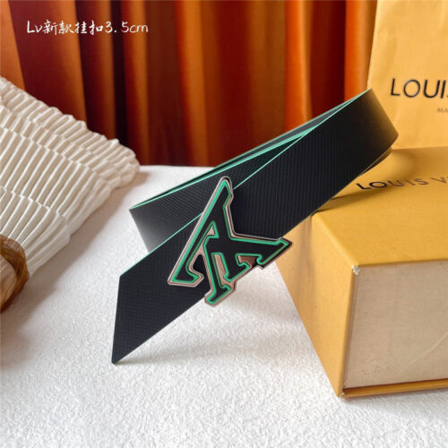 High Quality Luxury Louis Vuitton Black Plain Weave Bottom Belt product detail