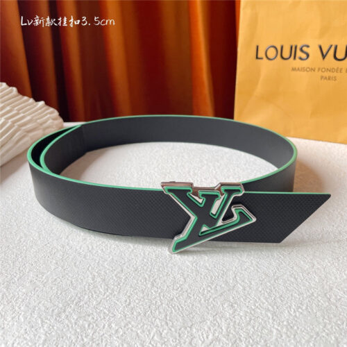 High Quality Luxury Louis Vuitton Black Plain Weave Bottom Belt alternate view