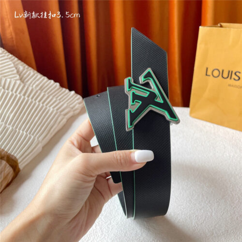 High Quality Luxury Louis Vuitton Black Plain Weave Bottom Belt product detail