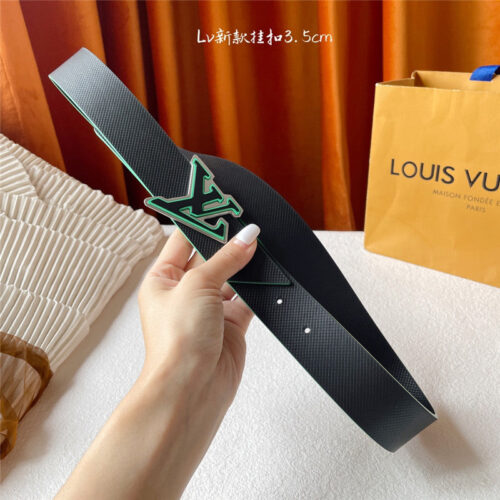 High Quality Luxury Louis Vuitton Black Plain Weave Bottom Belt product detail
