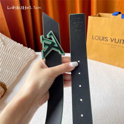 High Quality Luxury Louis Vuitton Black Plain Weave Bottom Belt product detail