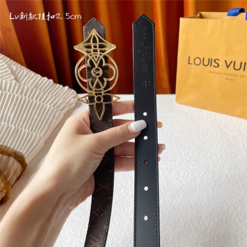 High Quality Luxury Louis Vuitton Classic Print With Black Plain Bottom Belt – Style 96710 product detail