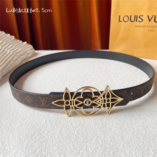 High Quality Luxury Louis Vuitton Classic Print With Black Plain Bottom Belt – Style 96710 alternate view