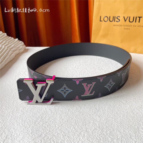 High Quality Luxury Louis Vuitton Classic Print With Black Plain Bottom Belt – Style 52070 alternate view