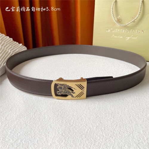 High Quality Luxury Burberry Pebbled Calfskin Belt