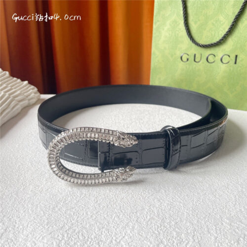 High Quality Luxury Gucci Crocodile Calfskin Belt product detail