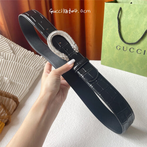 High Quality Luxury Gucci Crocodile Calfskin Belt alternate view